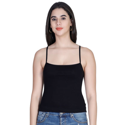 Aimly Women’s Cotton Camisole | Sleeveless Spaghetti Strap Innerwear Vest | Soft Breathable Lightweight Daily Wear Sleepwear Camisole with Slim Straps | Casual Solid Basic Tank Top for Girls & Women | Comfortable Everyday Innerwear | Undershirt Vest