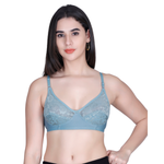 Aimly Women’s Lace Non-Padded Wireless Bra | Full Coverage Comfort Bra with Adjustable Straps | Soft Everyday Supportive Lingerie for Women (Pack 1)