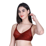 Aimly Women’s Lace Non-Padded Wireless Bra | Full Coverage Comfort Bra with Adjustable Straps | Soft Everyday Supportive Lingerie for Women (Pack 1)