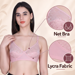 Aimly Women’s Lace Non-Padded Wireless Bra | Full Coverage Comfort Bra with Adjustable Straps | Soft Everyday Supportive Lingerie for Women (Pack 1)