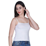 Aimly Women’s Cotton Camisole | Sleeveless Spaghetti Strap Innerwear Vest | Soft Breathable Lightweight Daily Wear Sleepwear Camisole with Slim Straps | Casual Solid Basic Tank Top for Girls & Women | Comfortable Everyday Innerwear | Undershirt Vest