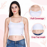 Aimly Women’s Cotton Adjustable Strap Non Padded Cami Bra | Soft Breathable Comfort Moisture Wicking Wire free Crop Top Innerwear for Casual Outfits, Office, College, Travel & Everyday Comfort | Seamless Daily Wear Supportive Bra for Girls & Women