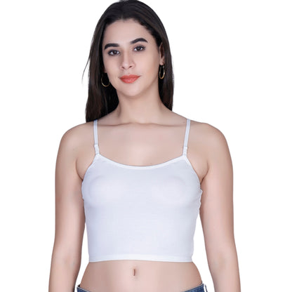 Aimly Women’s Cotton Adjustable Strap Non Padded Cami Bra | Soft Breathable Comfort Moisture Wicking Wire free Crop Top Innerwear for Casual Outfits, Office, College, Travel & Everyday Comfort | Seamless Daily Wear Supportive Bra for Girls & Women