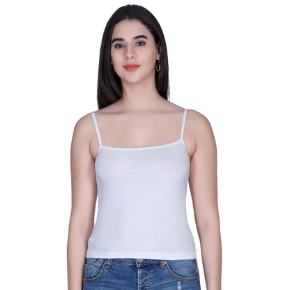 Aimly Women’s Cotton Camisole | Sleeveless Spaghetti Strap Innerwear Vest | Soft Breathable Lightweight Daily Wear Sleepwear Camisole with Slim Straps | Casual Solid Basic Tank Top for Girls & Women | Comfortable Everyday Innerwear | Undershirt Vest