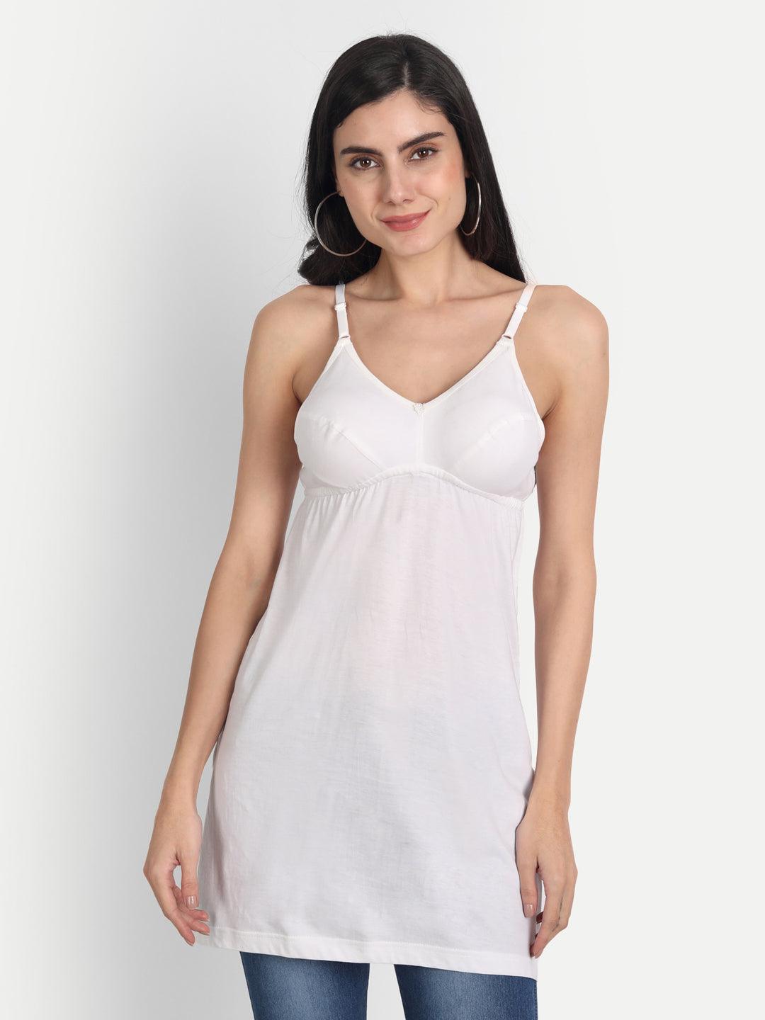 On cotton womens adjustable camisole/slip