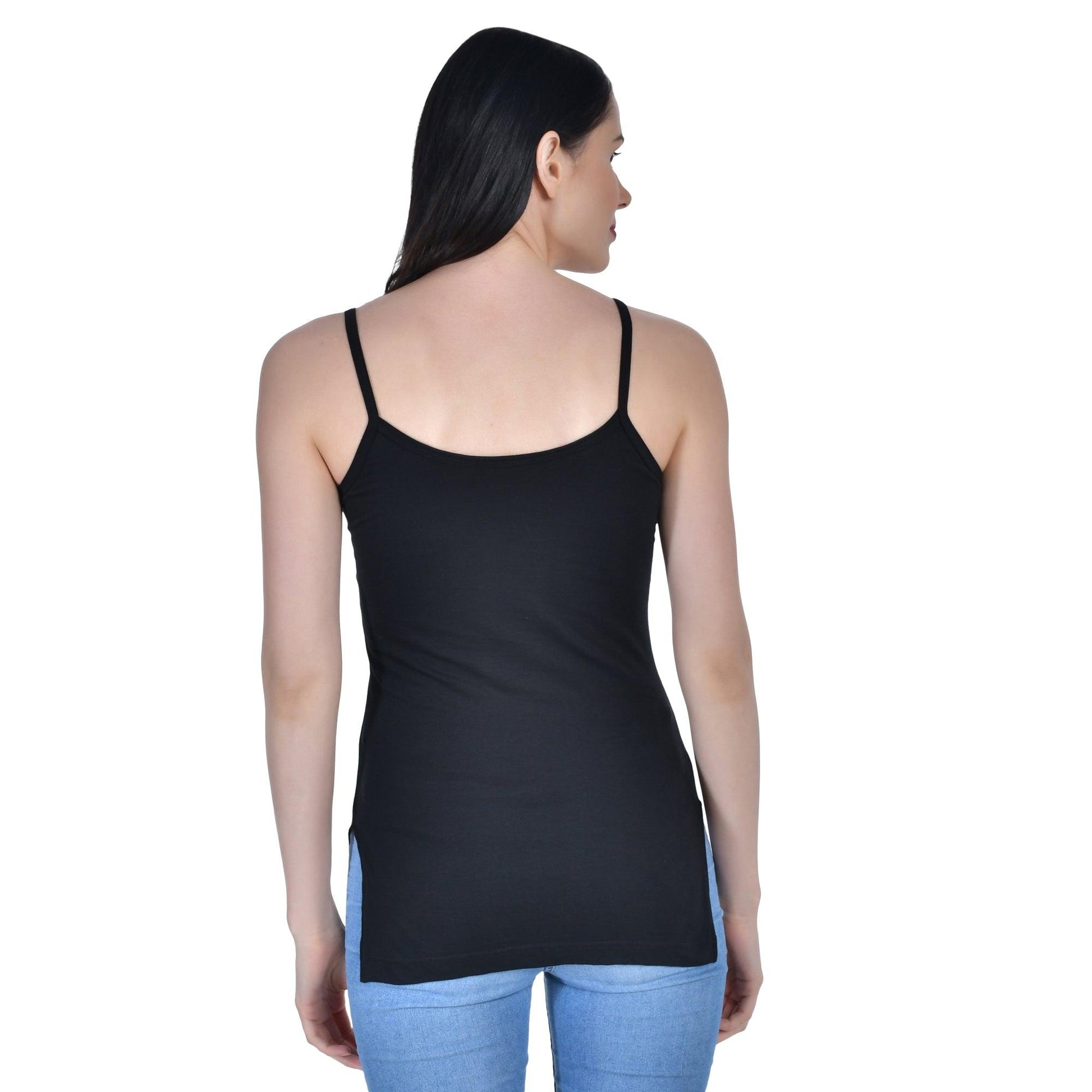 Buy Aimly Women's Regular Fit Sleeveless Cotton Bra Cum Camisole Slip  Spaghetti Black 4XL Pack of 2 Online at Best Prices in India - JioMart.