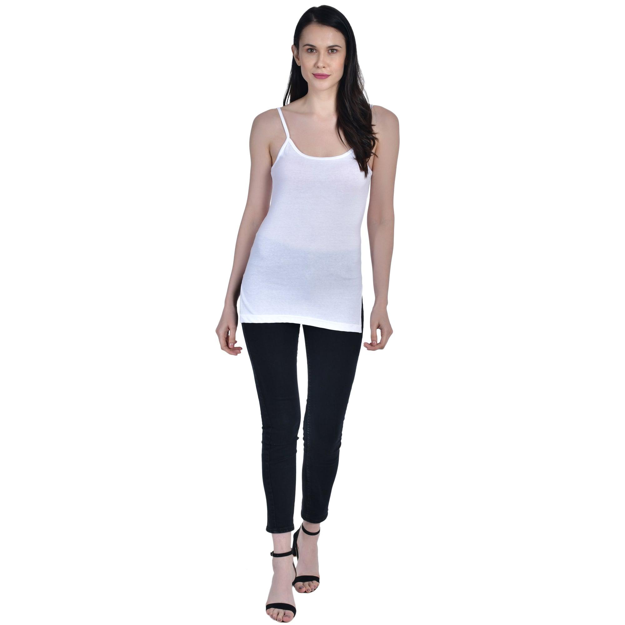 Buy Aimly Women's Regular Fit Sleeveless Cotton Bra Cum Camisole Slip  Spaghetti White 4XL Pack of 1 Online at Best Prices in India - JioMart.