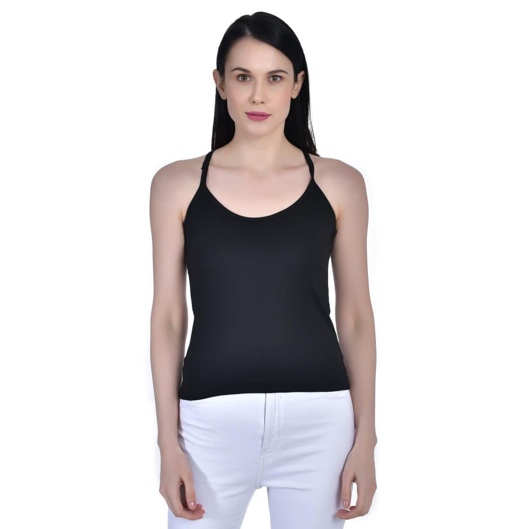 Women's Regular Cotton Sleeveless Adjustable Strap Camisole Slip