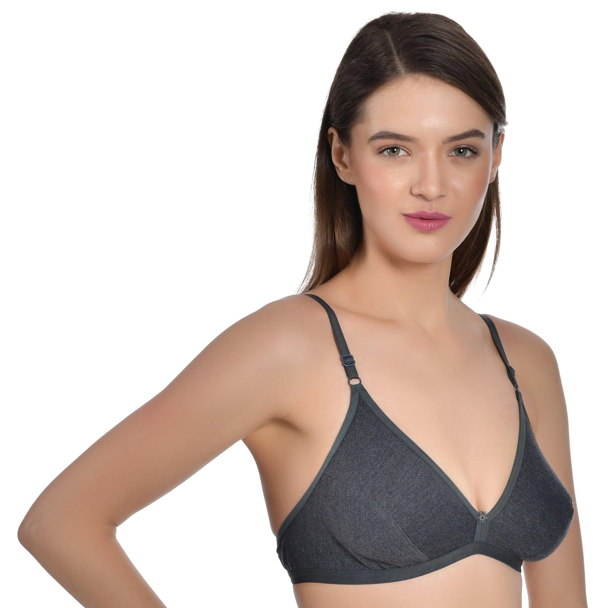Women's Cotton Non-Wired Non-Padded Low Coverage Regular Bra –