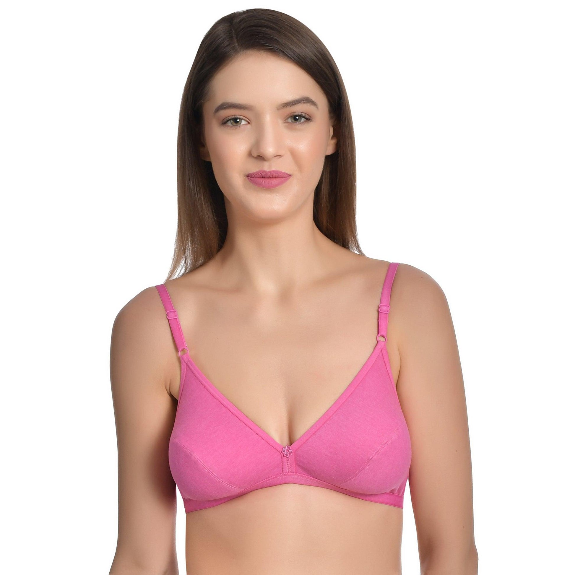 Buy Aimly Women's Cotton Non-Padded Non-Wired Low Coverage Regular Bra Black  34B Online at Best Prices in India - JioMart.