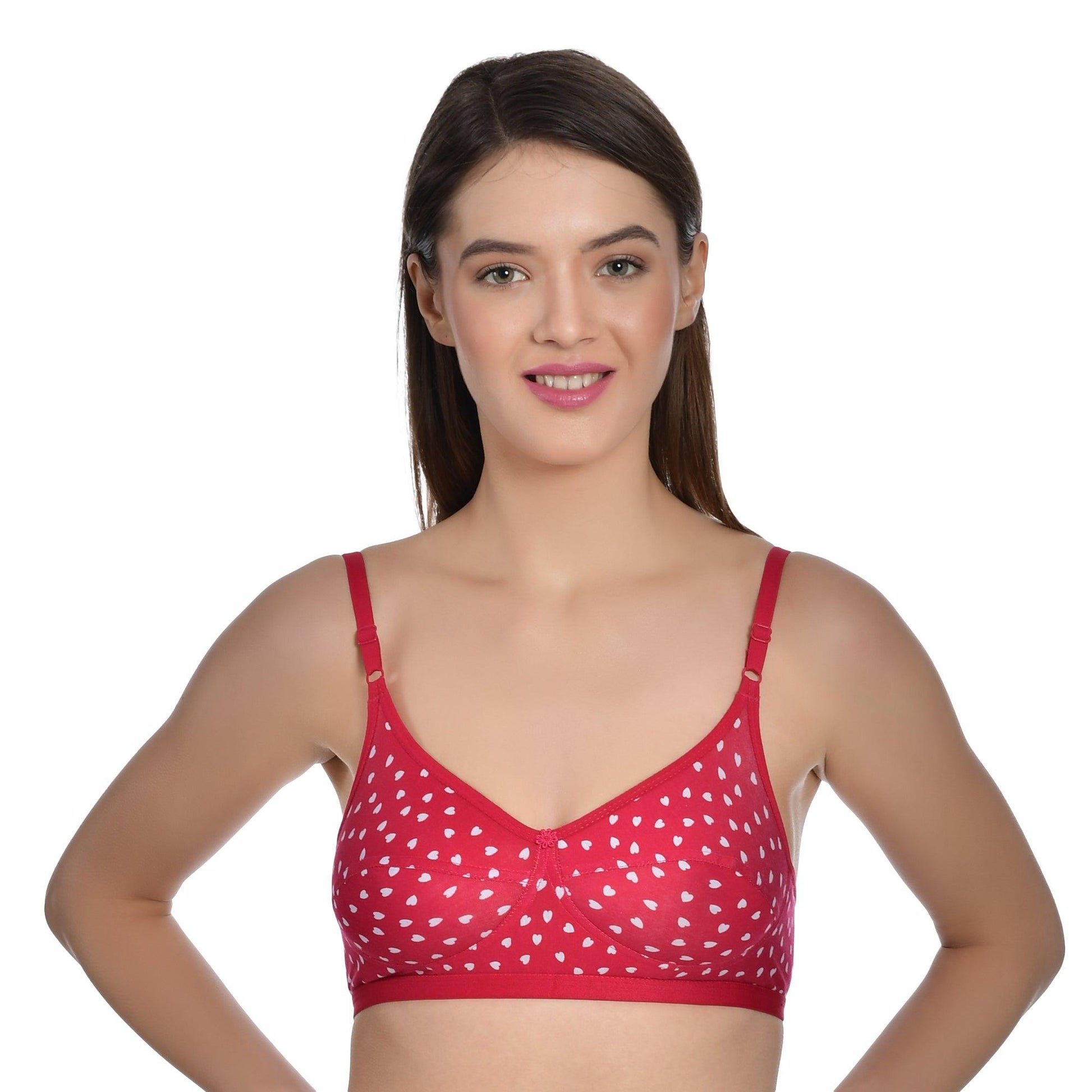Women's Cotton Non-Padded Non-Wired Full Coverage Regular Printed Bra –