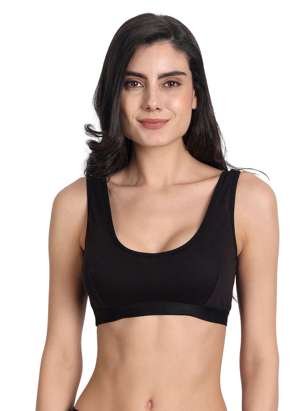 Mysha Cotton Non Padded Non-Wired Air Sports Bra for Women (Black, Size:28)  : : Fashion