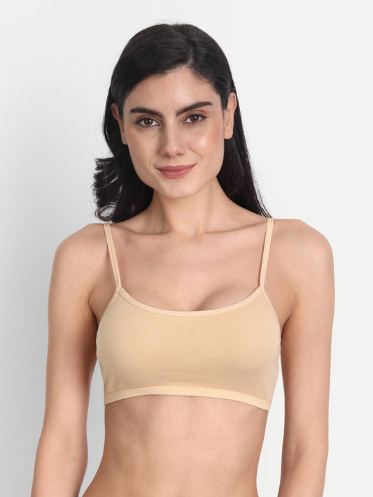 Women's Cotton Non-Padded Non-Wired Seemed Full Coverage Sports Bra