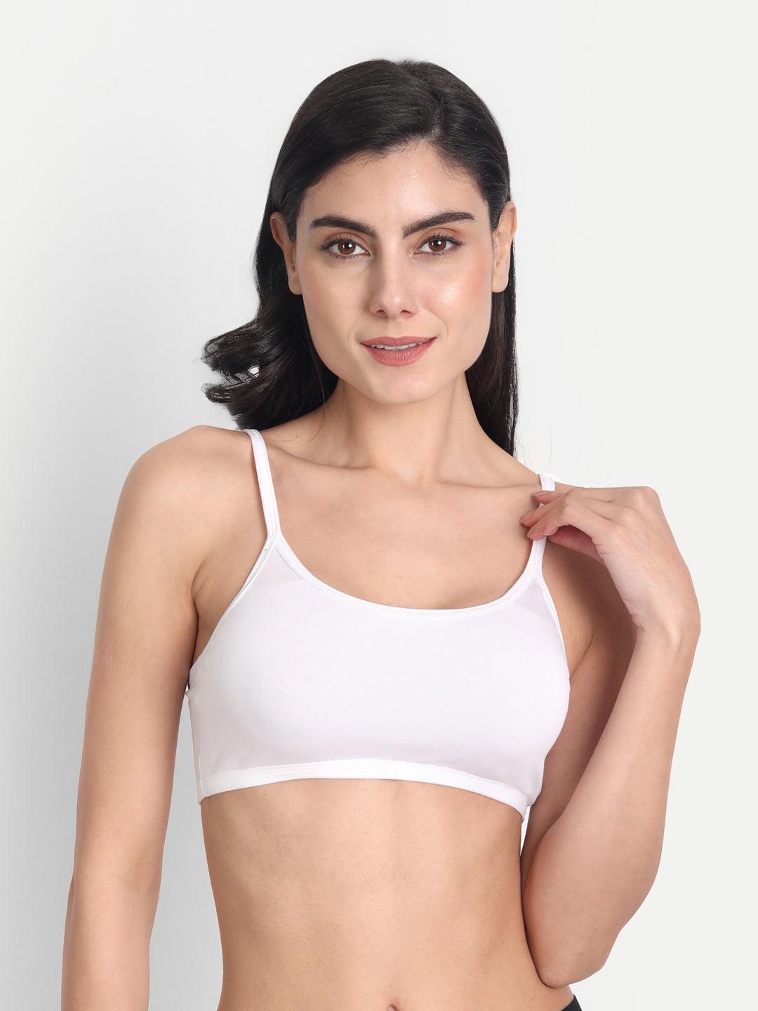 Women's Cotton Non-Padded Non-Wired Thin Strap Low Coverage Sports Bra –