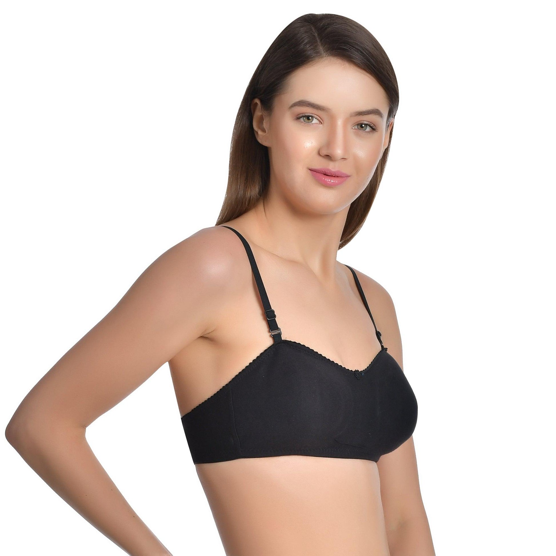 Buy Lalakiya'S - Women's Seamless Tube Top Padded Stylish Cotton Non-Wired Sports  Bra Black Color Online at Best Prices in India - JioMart.