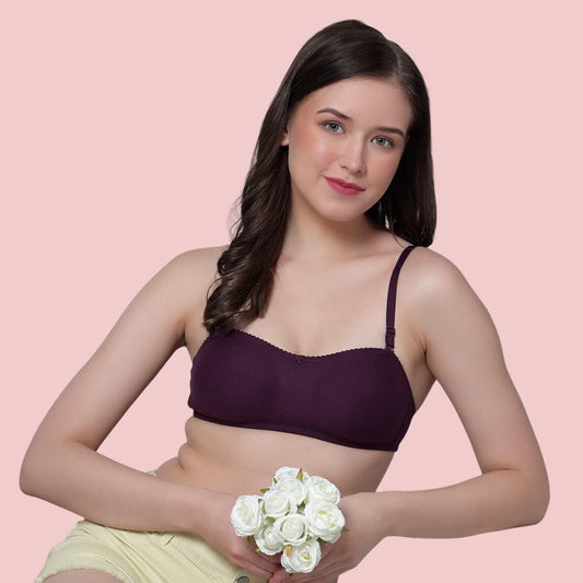 Women's Cotton Non-Padded Non-Wired Moderate Coverage Double Layered  Regular Bra –