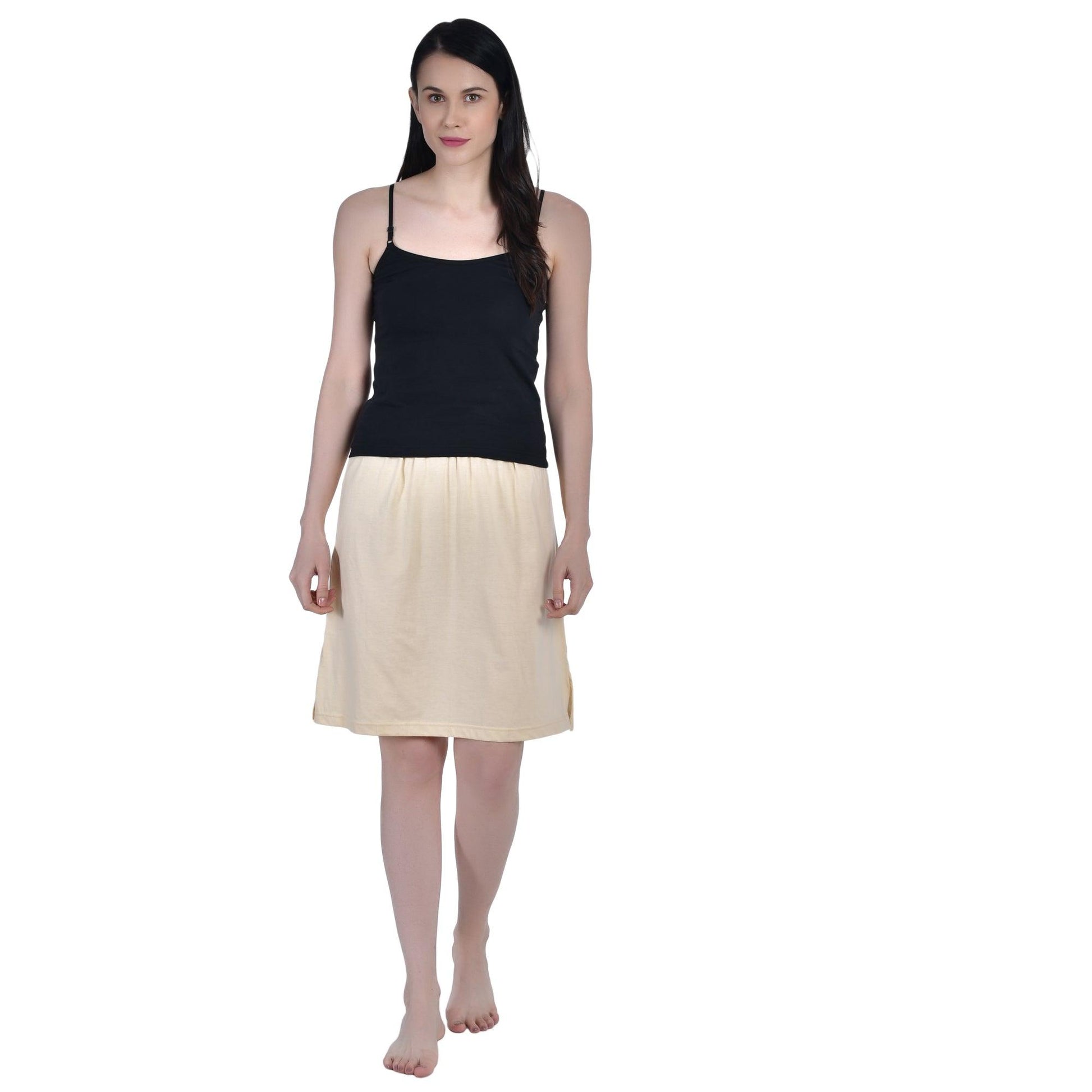 Buy mybody Women Cotton regular half Slip mini Skirt - Knee Length  petticoat- Black-knee length (XL) Online at Best Prices in India - JioMart.