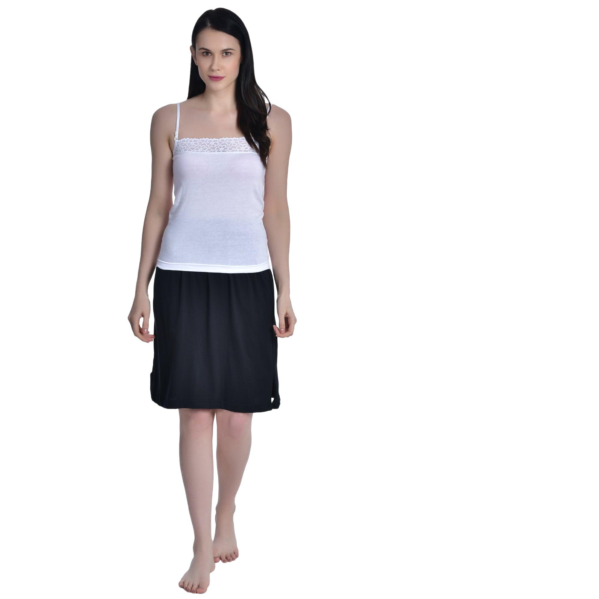 Buy mybody Women Cotton regular half Slip mini Skirt  Knee Length petticoat  Blackknee length L Online at Best Prices in India  JioMart