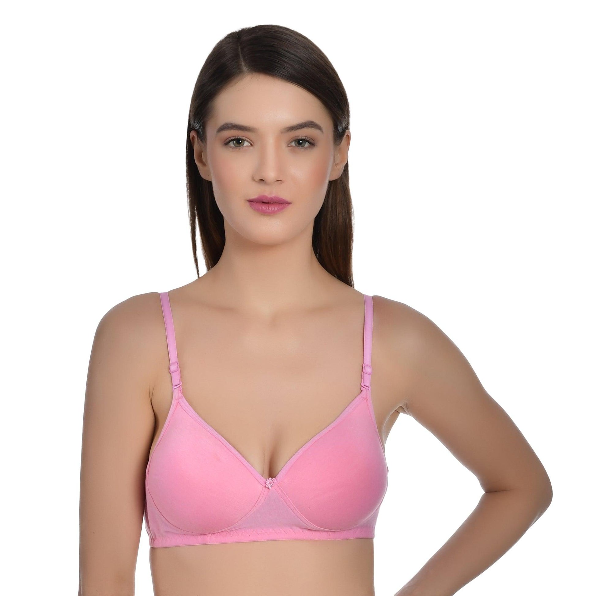 Women's Cotton Padded Seamless Non-Wired Moderate Coverage Regular Bra –