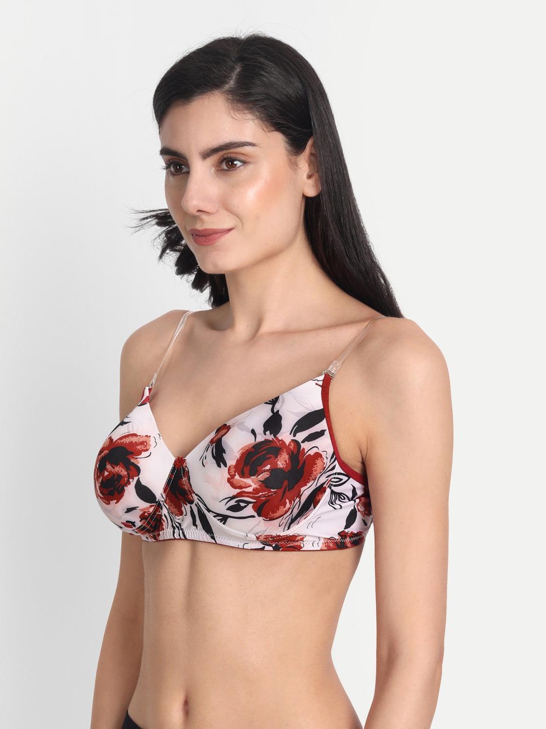 Poly Cotton Printed Women Removable Straps Push Up Padded Bra, Size: 32-40  at Rs 152/piece in Delhi